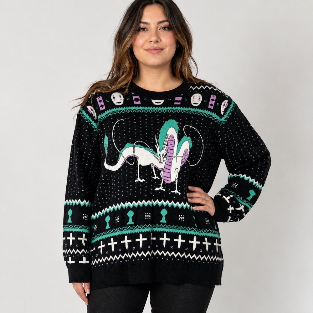 Her Universe Spirited Away Haku Dragon No Face Knit Sweater Women XXL Anime
